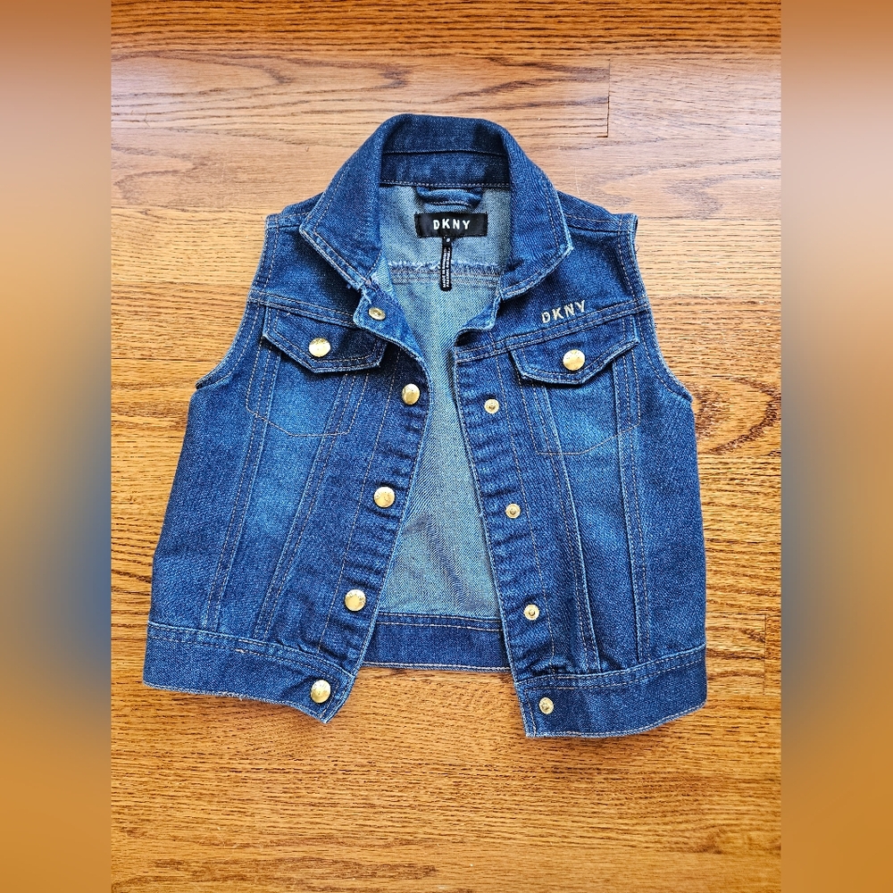 DKNY Girls Blue Denim Vest